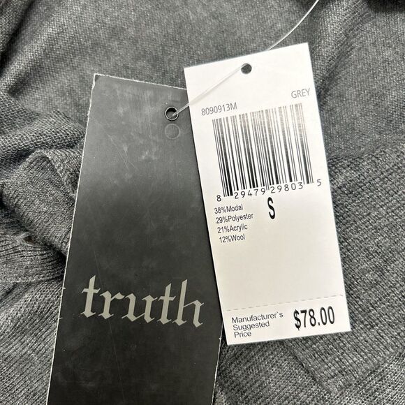 Truth by Republic Polo Shirt Men's Small (XL) Gray Wool Blend READ DESCRIPTION* - Picture 8 of 9